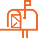 Icone de boite aux lettres orange